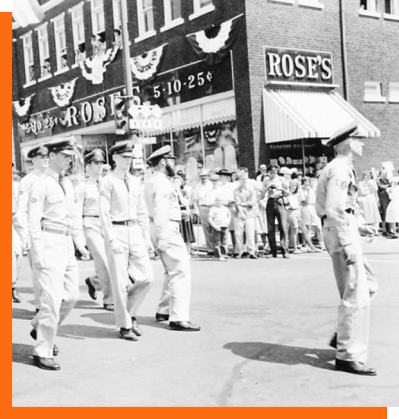 Roses Story - American Soldiers marching in parade in front of Roses Roses Story - American Soldiers marching in parade in front of Roses